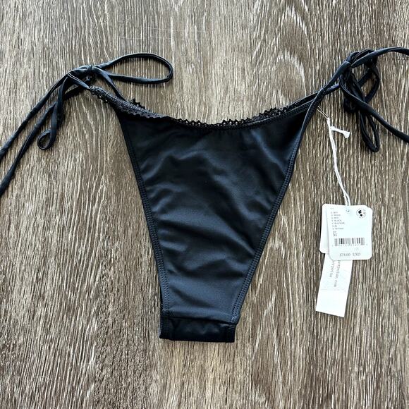 NWT Mare Perpetua Free People Dusk Black String Bikini Bottoms Size Medium Swim - Picture 16 of 16